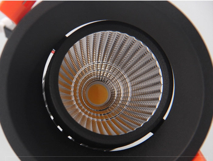 Dimmable Round Anti-Glare Led Downlight COB Ceiling SpotLight 7W 12w 15w AC85-265V Recessed Indoor Lighting Quality Assurance