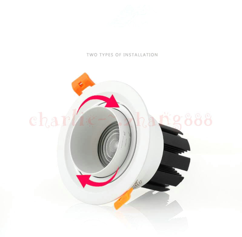 Adjustable focal length 7w 12w dimmable COB LED Downlights black and white LED Ceiling Lamps Spot Light LED Downlights