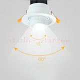 Adjustable focal length 7w 12w dimmable COB LED Downlights black and white LED Ceiling Lamps Spot Light LED Downlights