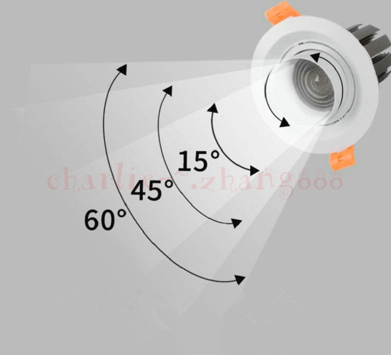 Adjustable focal length 7w 12w dimmable COB LED Downlights black and white LED Ceiling Lamps Spot Light LED Downlights