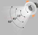 Adjustable focal length 7w 12w dimmable COB LED Downlights black and white LED Ceiling Lamps Spot Light LED Downlights