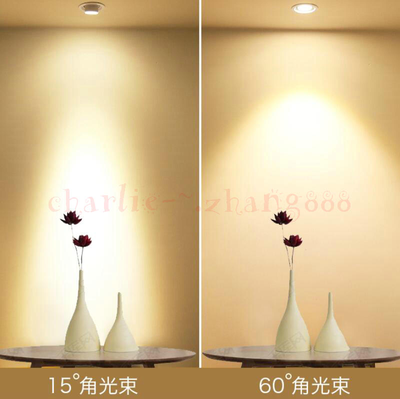 Adjustable focal length 7w 12w dimmable COB LED Downlights black and white LED Ceiling Lamps Spot Light LED Downlights