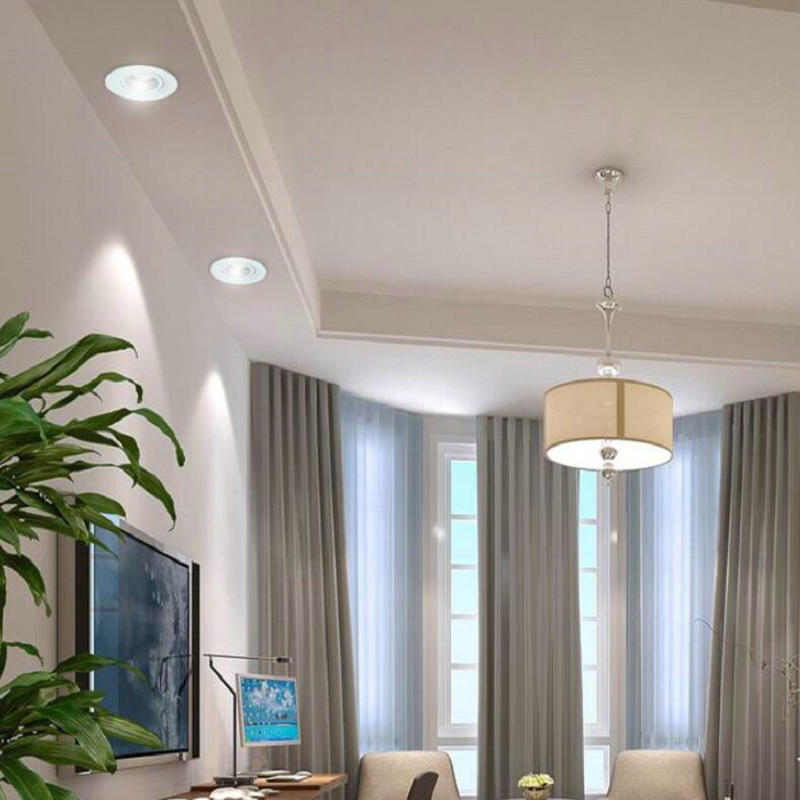 Adjustable focal length 7w 12w dimmable COB LED Downlights black and white LED Ceiling Lamps Spot Light LED Downlights