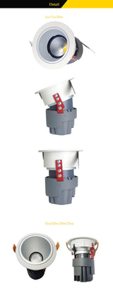 NEW 10W LED COB Recessed Downlight Ceiling Lamp Anti-glare Spot Light Bulb Pure/Warm White