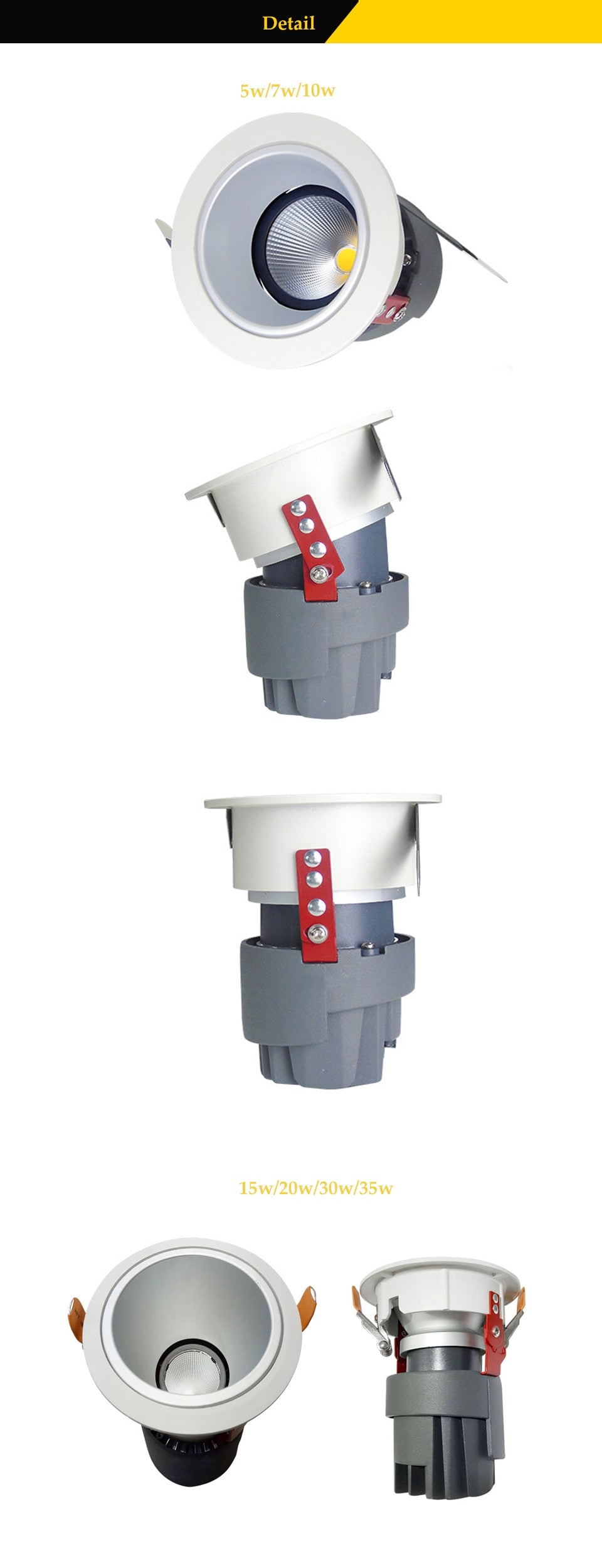 NEW 10W LED COB Recessed Downlight Ceiling Lamp Anti-glare Spot Light Bulb Pure/Warm White