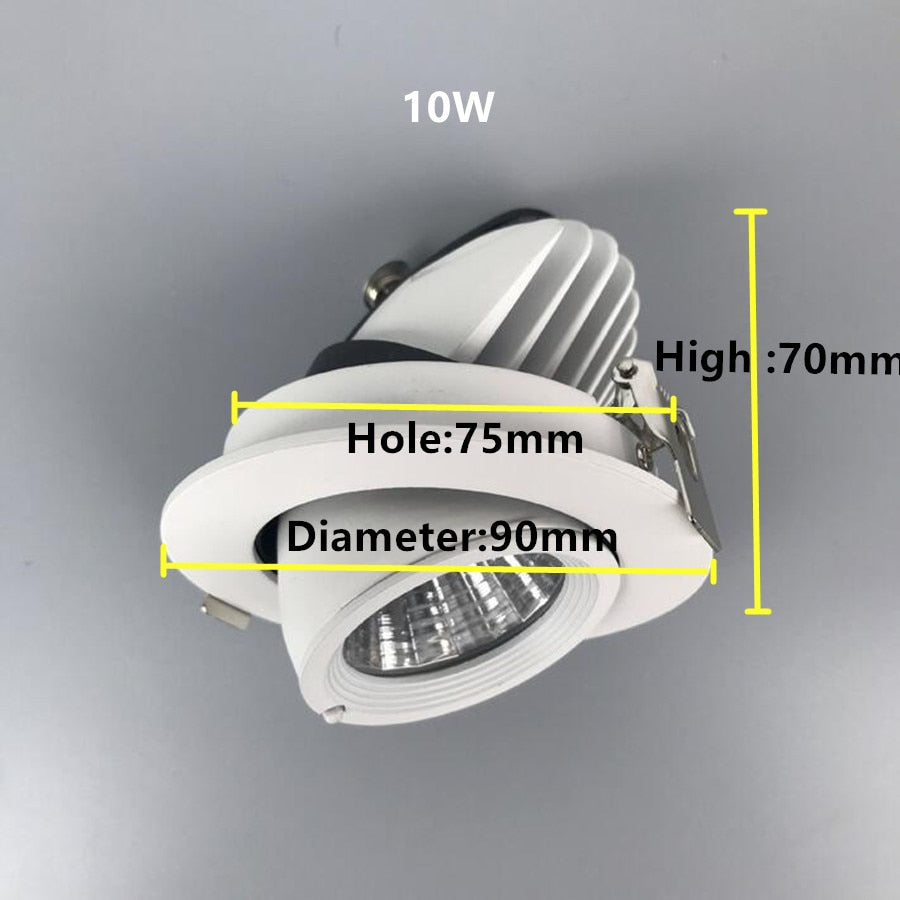 ONDENN Indoor Commercial Home Downlights 10W COB LED Recessed Ceiling Lamps 1000LM Down Light Dimmable 110V 220V