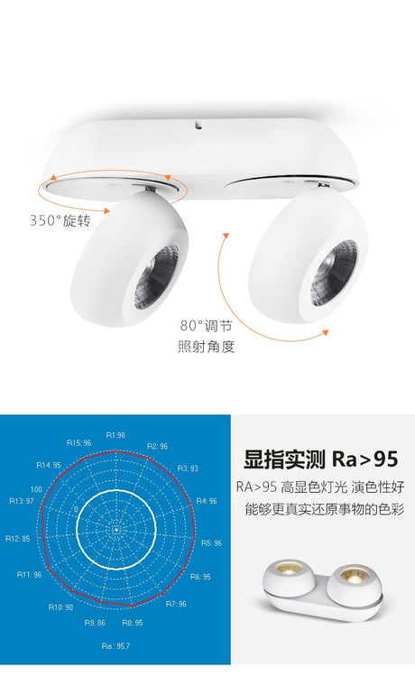 360 degree rotation 15W 30W LED Downlight dimmable spotlight AC110V 220V Lighting surface mounted LED Down Lights Indoor Light