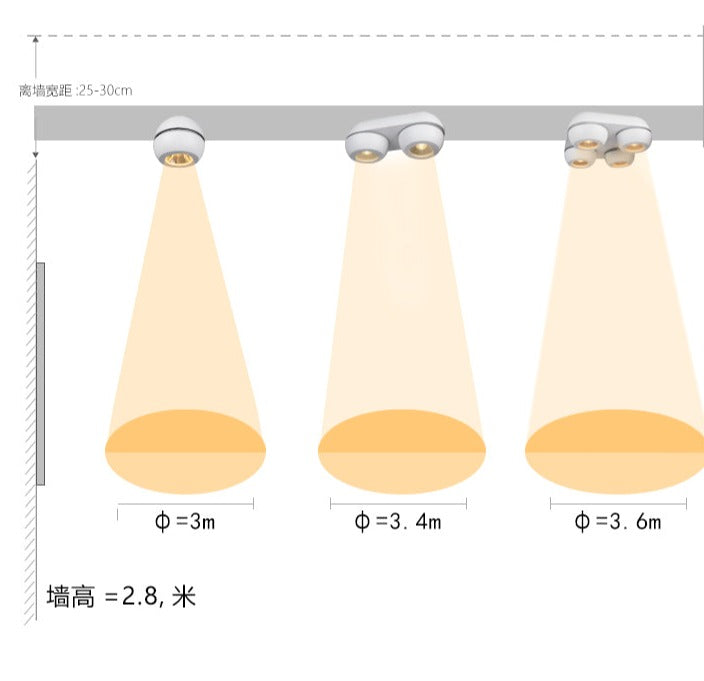 360 degree rotation 15W 30W LED Downlight dimmable spotlight AC110V 220V Lighting surface mounted LED Down Lights Indoor Light