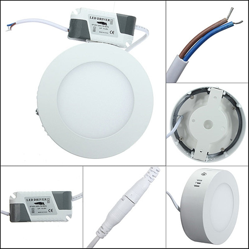 Surface Mounted 9W 15W 25W AC85-265V LED Round Panel 2835 led Downlight lighting Warm white/Cold White lamps for indoor Lighting
