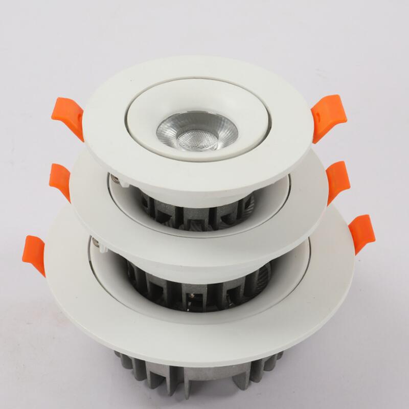Dimmable 10W 15W 20W 25W COB LED downlight Cold White /Warm White LED Recessed Cabinet Ceiling lamps AC85V-265V