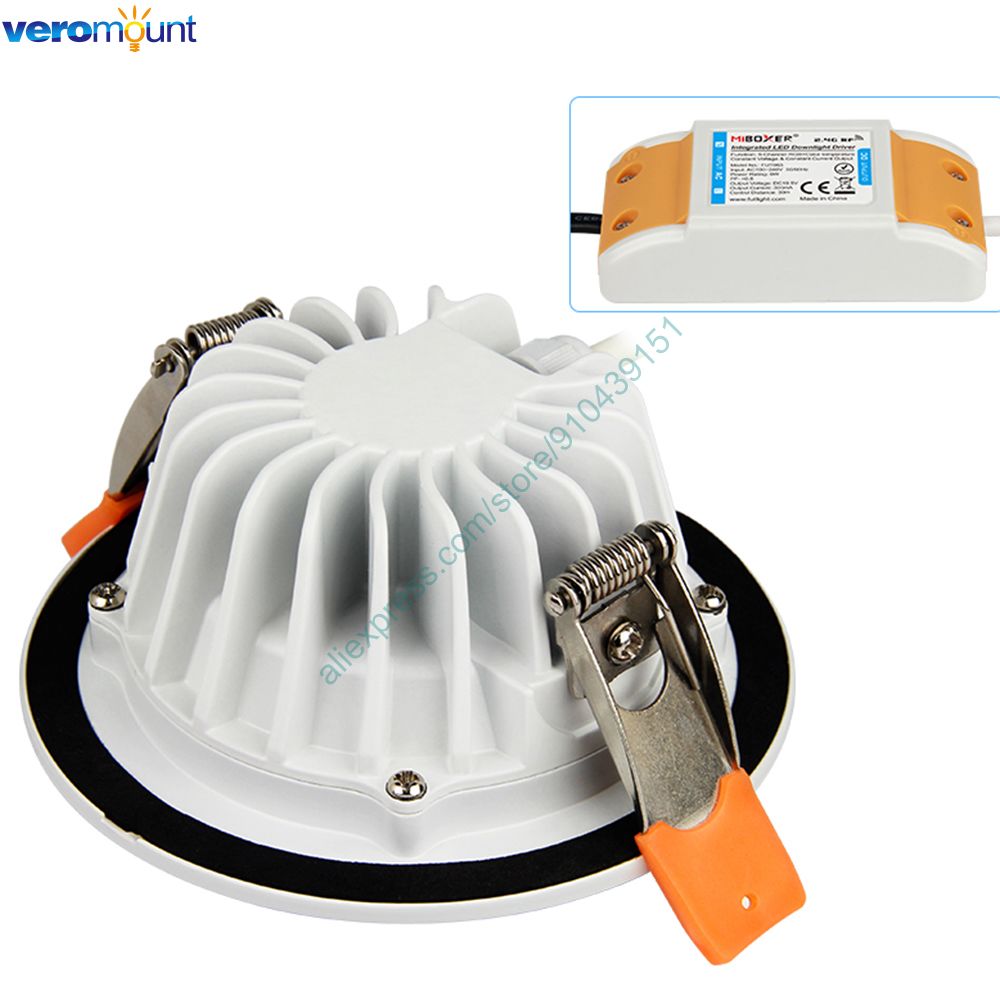 MiBoxer FUT063 6W RGB+CCT LED Downlight AC110V 220V Ceiling Spotlight 2.4G RF Wireless WiFi APP Alexa Google Voice Control