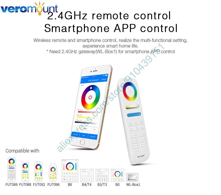 MiBoxer FUT063 6W RGB+CCT LED Downlight AC110V 220V Ceiling Spotlight 2.4G RF Wireless WiFi APP Alexa Google Voice Control