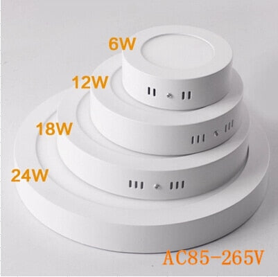 Surface Mounted LED Panel Light 6w 12w 18w 24W Round LED Downlight AC85-265V SMD2835