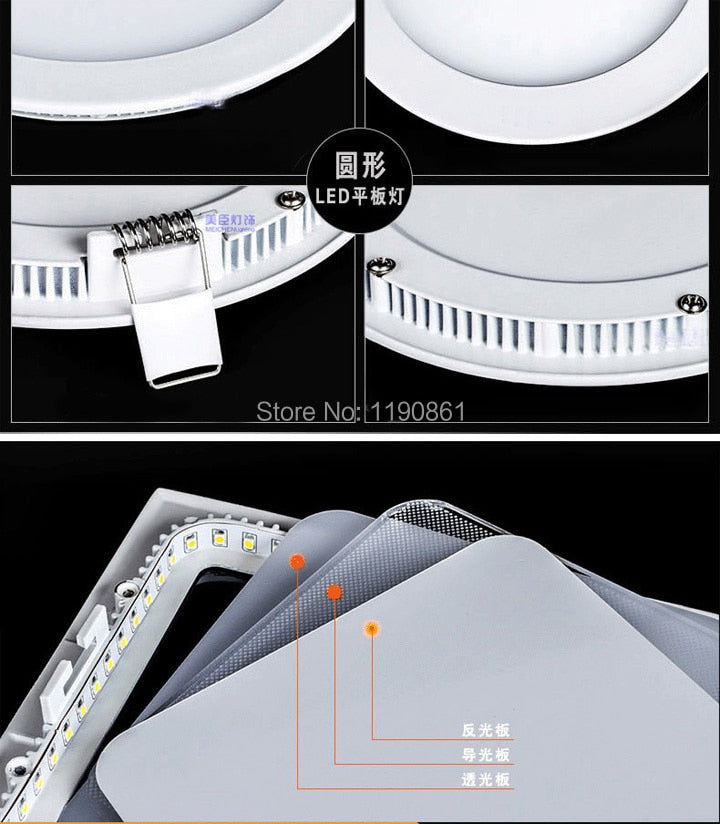 Recessed led downlight 3W 6W 9W 12W 15W 18W 24W LED Spot light led ceiling lamps AC110V 220V