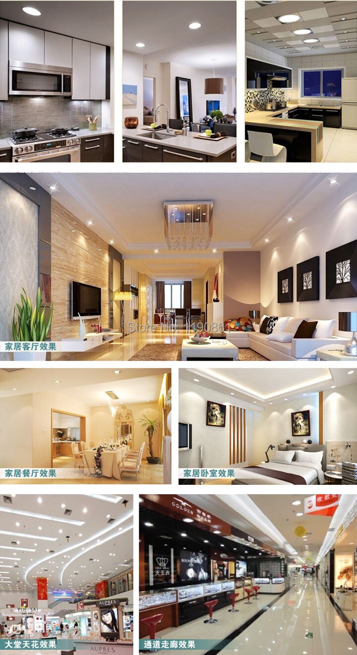 Recessed led downlight 3W 6W 9W 12W 15W 18W 24W LED Spot light led ceiling lamps AC110V 220V