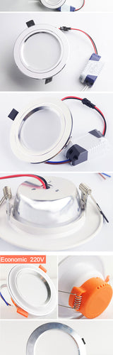 LED Downlight led spot 3W 5W 9W 15W 18W Silver White Ultra Thin Downlight AC110V 220V Led Bulb Bedroom Indoor LED Spot Lighting