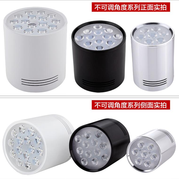 Surface Mounted LED Downlights AC110V-220V 3W/5W/7W/9W/12W/15W/18W LED Downlight With White/Black Housing Colors