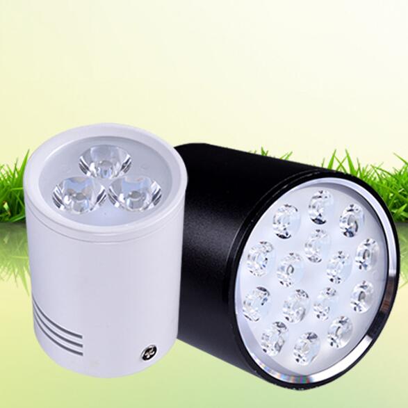 Surface Mounted LED Downlights AC110V-220V 3W/5W/7W/9W/12W/15W/18W LED Downlight With White/Black Housing Colors