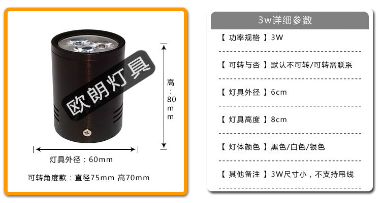 Surface Mounted LED Downlights AC110V-220V 3W/5W/7W/9W/12W/15W/18W LED Downlight With White/Black Housing Colors