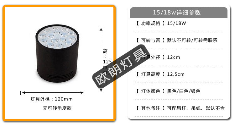 Surface Mounted LED Downlights AC110V-220V 3W/5W/7W/9W/12W/15W/18W LED Downlight With White/Black Housing Colors