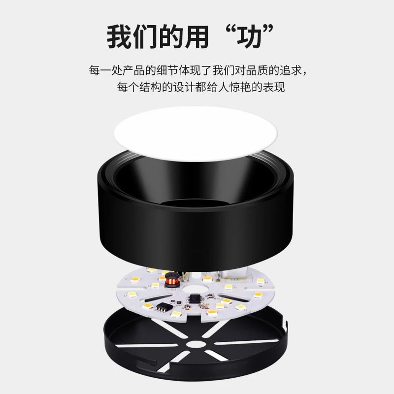 FLKL Surface Mounted Modern LED Downlight LED Spotlight 220V 110V 5/7/12/15/18W Downlight Ceiling Spotlight Fixture for Home