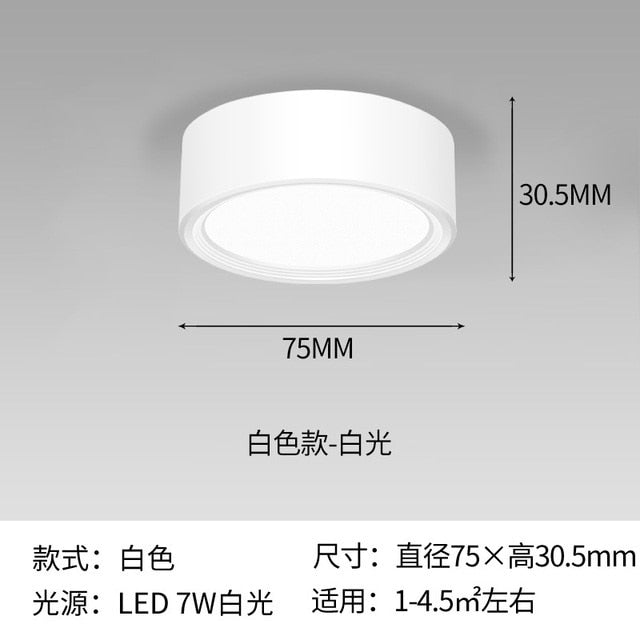 FLKL Surface Mounted Modern LED Downlight LED Spotlight 220V 110V 5/7/12/15/18W Downlight Ceiling Spotlight Fixture for Home