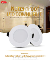 Dimmable Waterproof 12W LED Downlight 12W IC integrated Driverless led Ceiling down lights Warm/cold white for bathroom