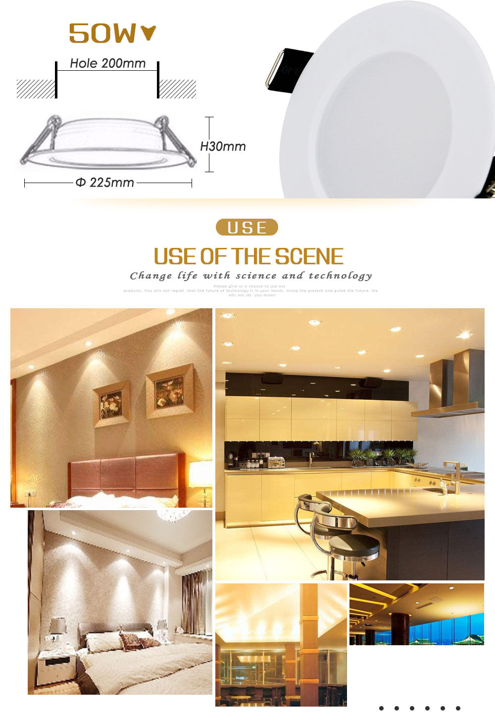 Dimmable Waterproof 12W LED Downlight 12W IC integrated Driverless led Ceiling down lights Warm/cold white for bathroom