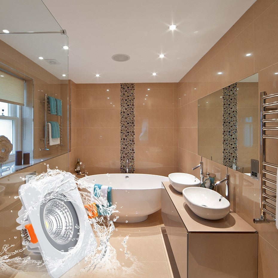 IP65 Waterproof Fire-proof LED Downlight 5W 7W 12W 15W Square Recessed Down light Outdoor Leds Ceiling Lamp For Bathroom Bulb