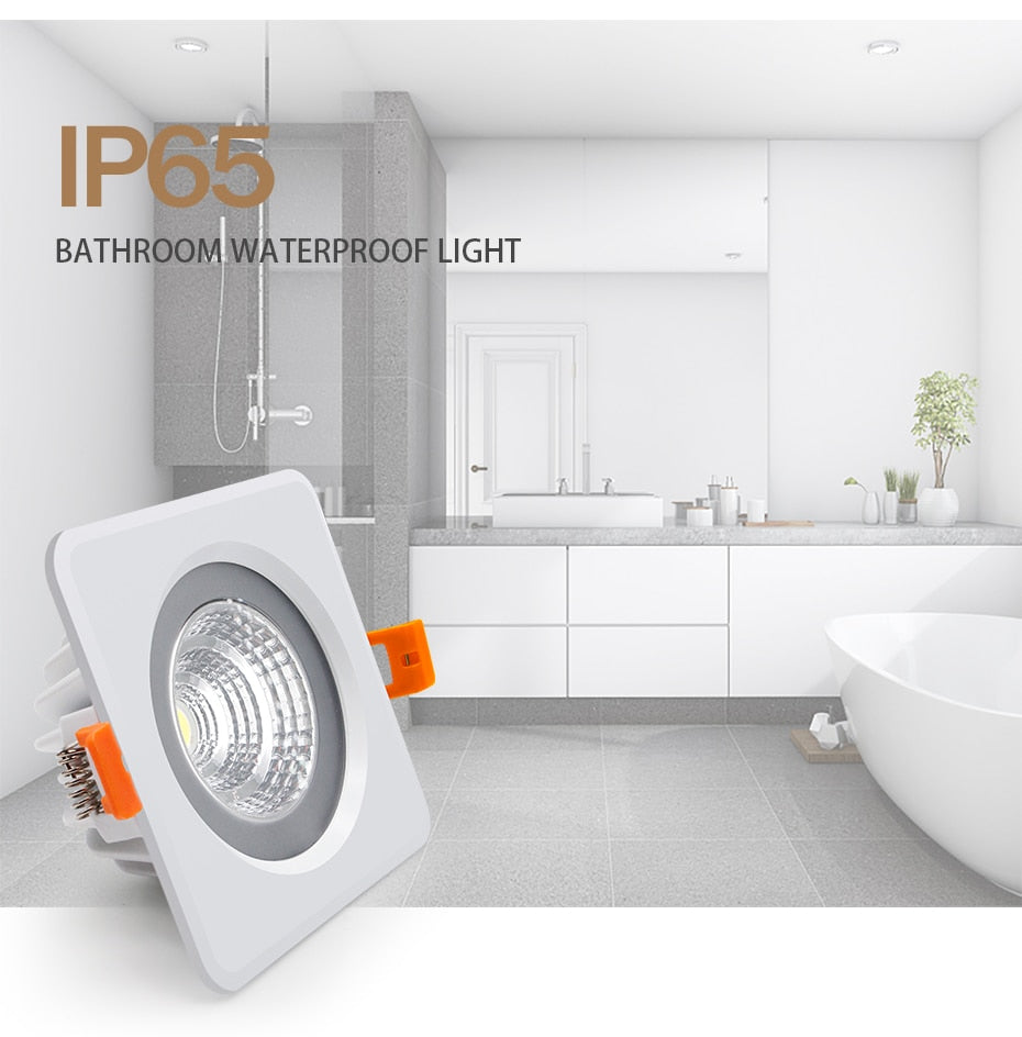 IP65 Waterproof Fire-proof LED Downlight 5W 7W 12W 15W Square Recessed Down light Outdoor Leds Ceiling Lamp For Bathroom Bulb