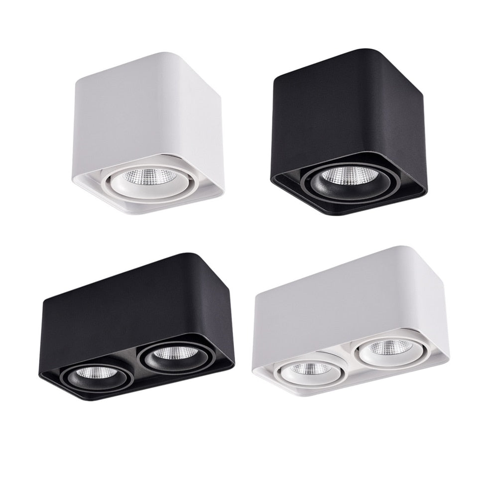 Dimmable LED Ceiling Downlight 15W 30W Down Lamp 110V 120V 220V 240V Adjustable Surface Mounted Spot Lights For Indoor Lighting