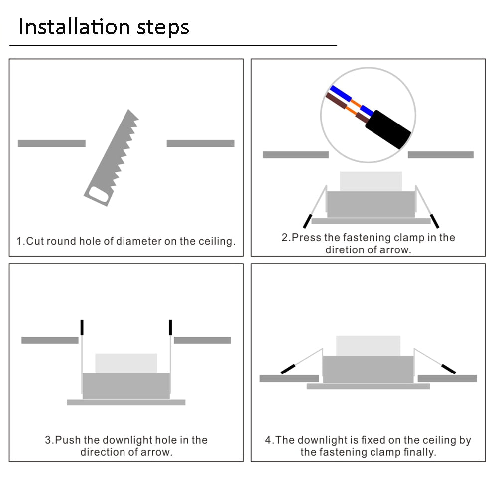 LED Downlight 220V Embedded Background Wall Home 8 PCS Anti-glare Anti-fog 4 6 Inch Ceiling Spots Indoor Lighting 5W 7W 12W 18W