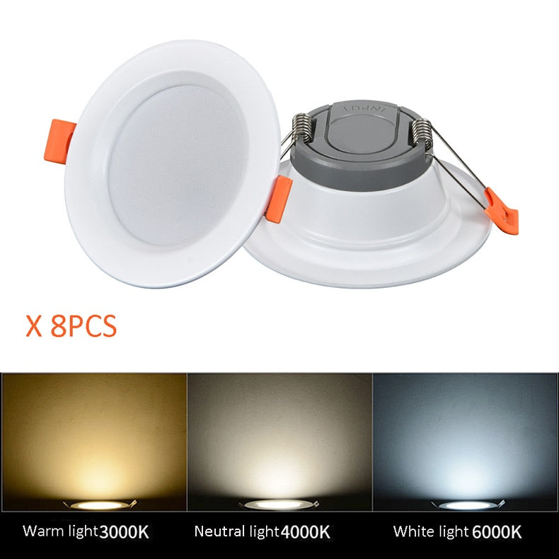 LED Downlight 220V Embedded Background Wall Home 8 PCS Anti-glare Anti-fog 4 6 Inch Ceiling Spots Indoor Lighting 5W 7W 12W 18W
