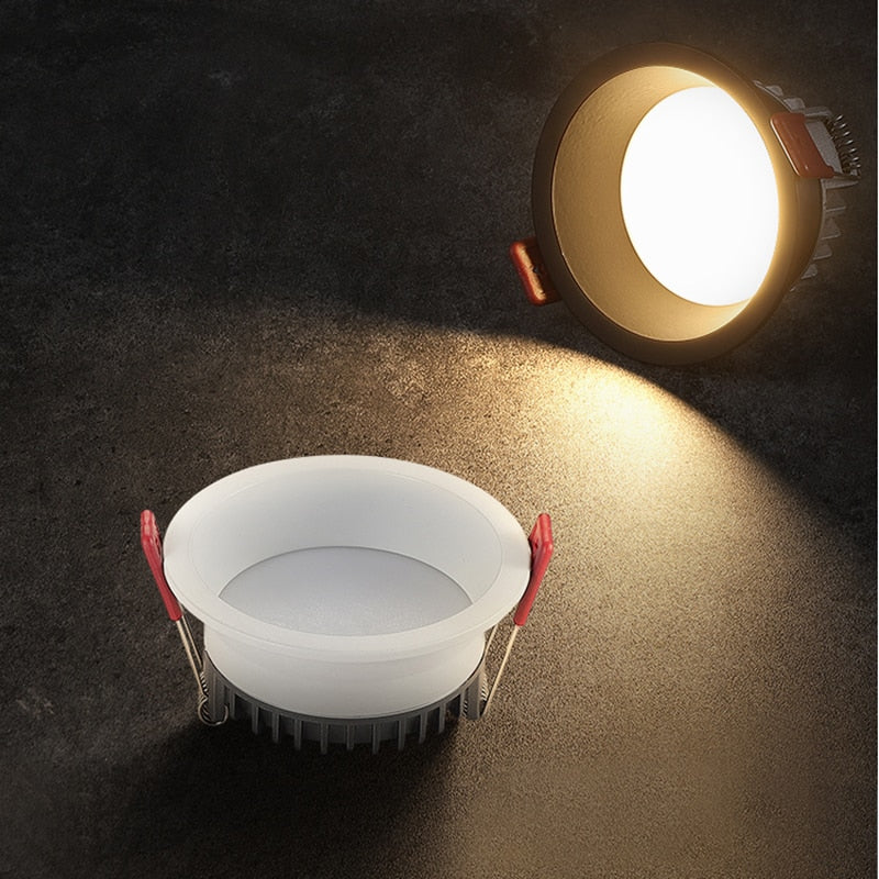 Dimmable Recessed Anti Glare LED Downlights 7W/9W/12W/15W LED Ceiling Spot Lights AC85~265V Background Lamps Indoor Lighting