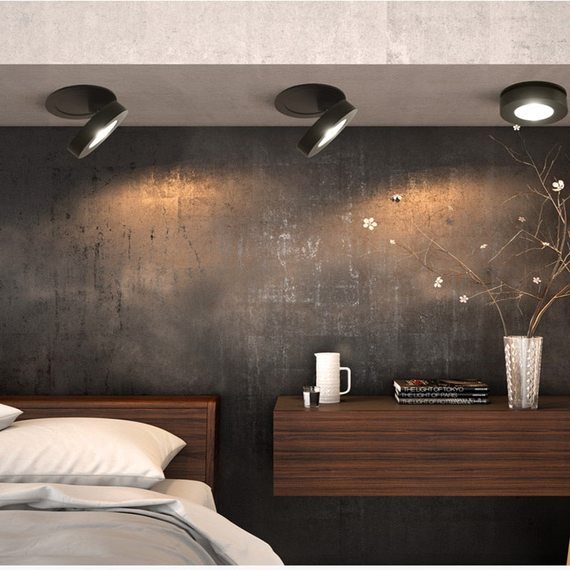 Ultra-thin Round Foldable LED Ceiling Recessed Downlight 5W 7W 10W 12W 15W 360 Angle Adjust 3000K/4000K/6000K Dimmable