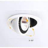 Dimmable recessed LED Downlights Angle Adjustable COB Ceiling Lamp Spot Lights 7w 9w 12w 15w 18w Rotating LED downlight AC85-265V