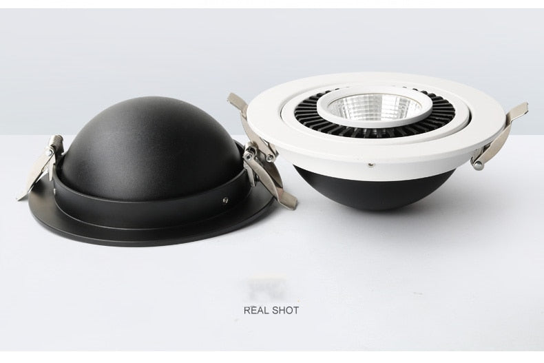 Dimmable recessed LED Downlights Angle Adjustable COB Ceiling Lamp Spot Lights 7w 9w 12w 15w 18w Rotating LED downlight AC85-265V