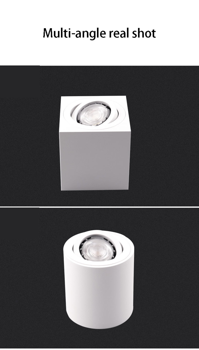 Modern Square/Round Surface Mounted Downlight Replaceable GU10 G5.3 MR16 Spotlight Lamp Holder For Indoor Kitchen illumination