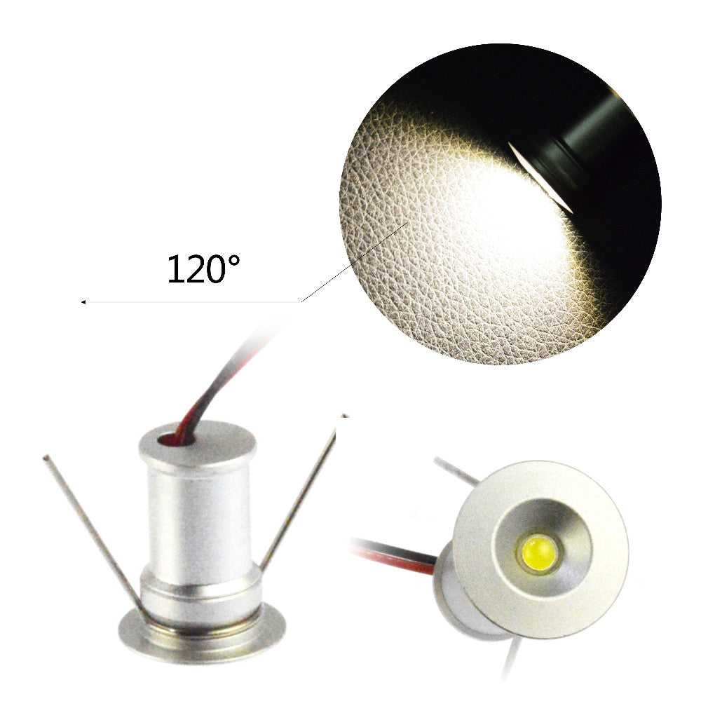9pcs waterproof mini led light 1w outside decking lights 15mm led downlight party decoration 3-3.4V/300mA 12v 30D/120D degree