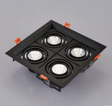 Dimmable super bright 4 heads recessed square LED Downlights COB 40W LED Spot lights LED decoration Ceiling Lamp AC85-265v