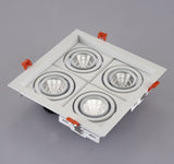 Dimmable super bright 4 heads recessed square LED Downlights COB 40W LED Spot lights LED decoration Ceiling Lamp AC85-265v