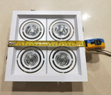 Dimmable super bright 4 heads recessed square LED Downlights COB 40W LED Spot lights LED decoration Ceiling Lamp AC85-265v