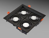 Dimmable super bright 4 heads recessed square LED Downlights COB 40W LED Spot lights LED decoration Ceiling Lamp AC85-265v