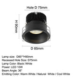 LED Downlight 10W Round Recess Lamp Home Indoor led Spot Lighting for Living Room Bedroom Lights Foyer 110V 220V Aluminum Embed