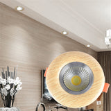 Nordic Wood Color Downlight 3W 5W 7W 110V 220V Adjustable Angle Led Spotlight Living Room Dining Room Recessed Lamp Hole 6-9Cm