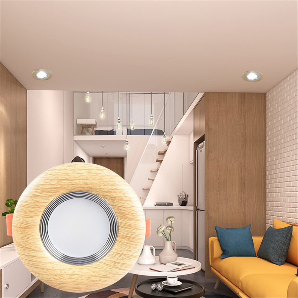 Nordic Wood Color Downlight 3W 5W 7W 110V 220V Adjustable Angle Led Spotlight Living Room Dining Room Recessed Lamp Hole 6-9Cm
