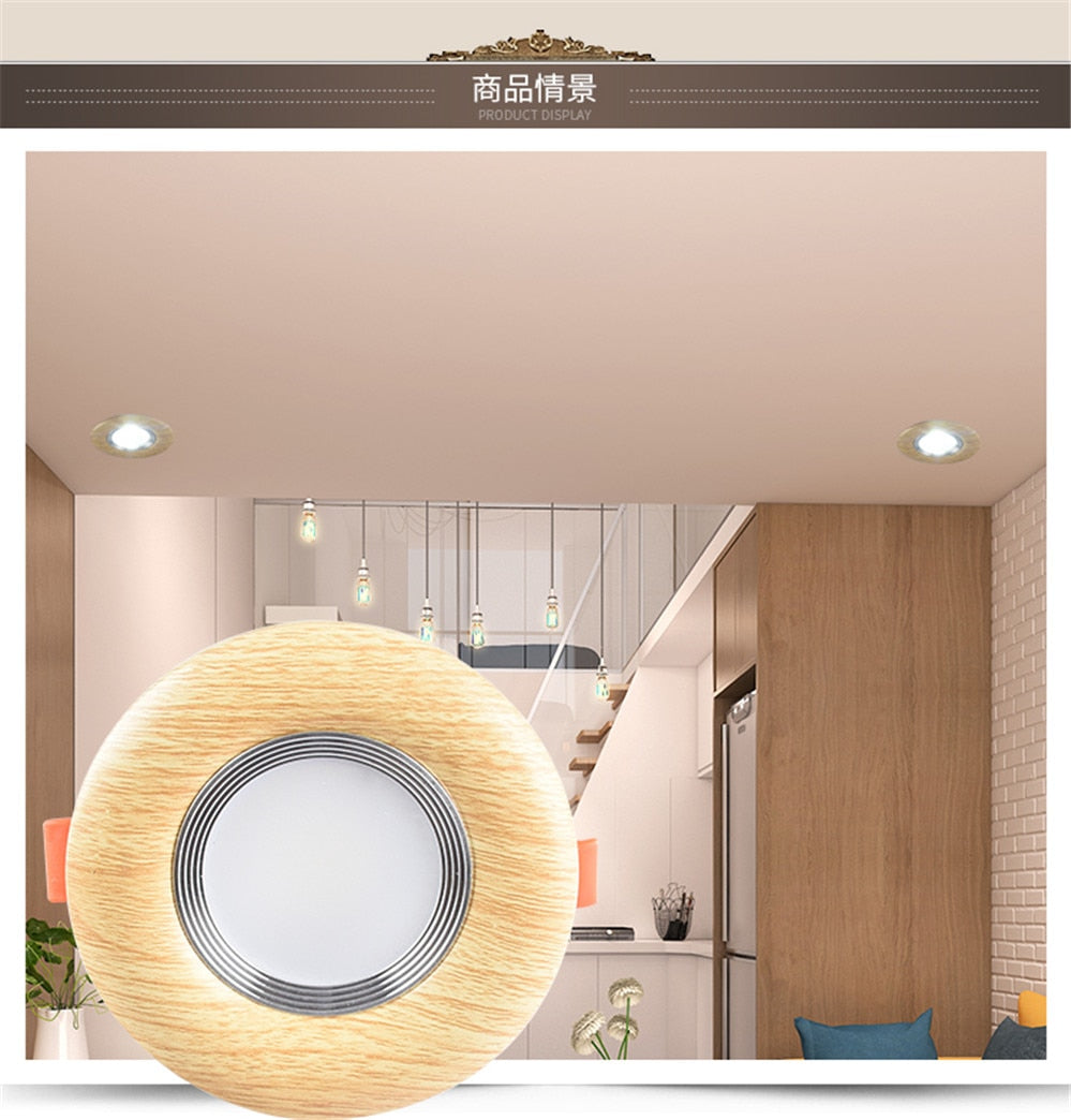 Nordic Wood Color Downlight 3W 5W 7W 110V 220V Adjustable Angle Led Spotlight Living Room Dining Room Recessed Lamp Hole 6-9Cm