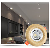 Nordic Wood Color Downlight 3W 5W 7W 110V 220V Adjustable Angle Led Spotlight Living Room Dining Room Recessed Lamp Hole 6-9Cm