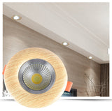 Nordic Wood Color Downlight 3W 5W 7W 110V 220V Adjustable Angle Led Spotlight Living Room Dining Room Recessed Lamp Hole 6-9Cm