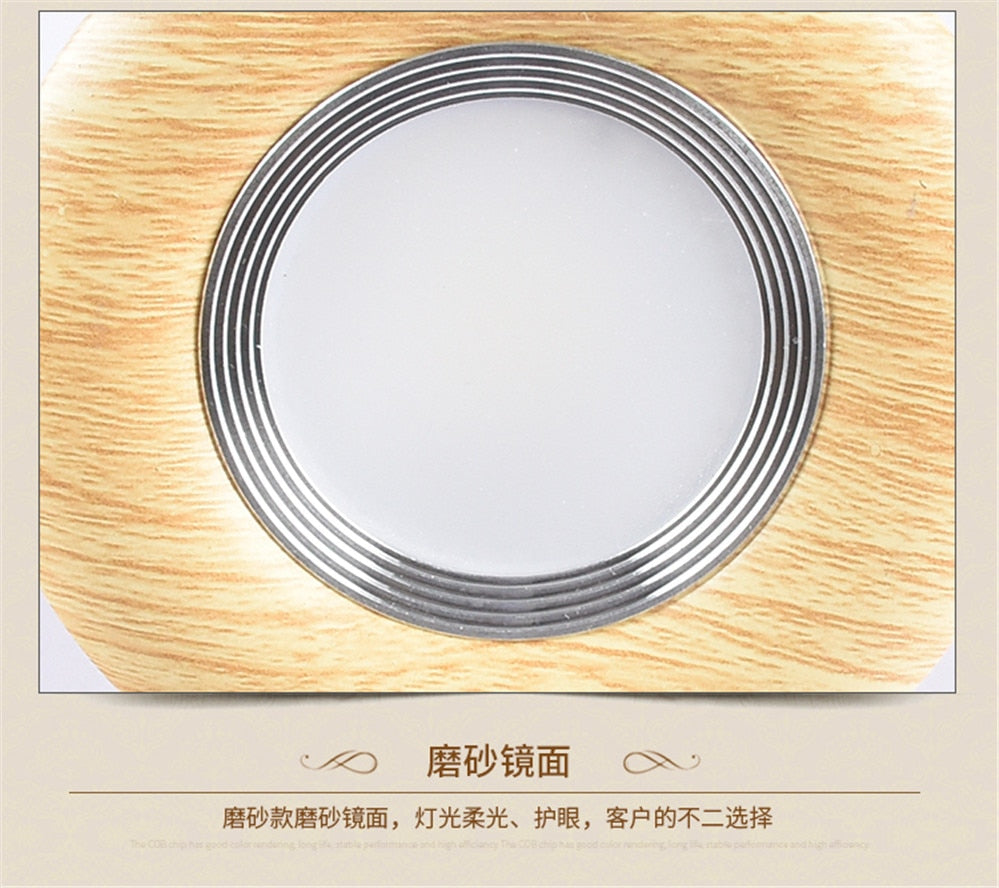Nordic Wood Color Downlight 3W 5W 7W 110V 220V Adjustable Angle Led Spotlight Living Room Dining Room Recessed Lamp Hole 6-9Cm